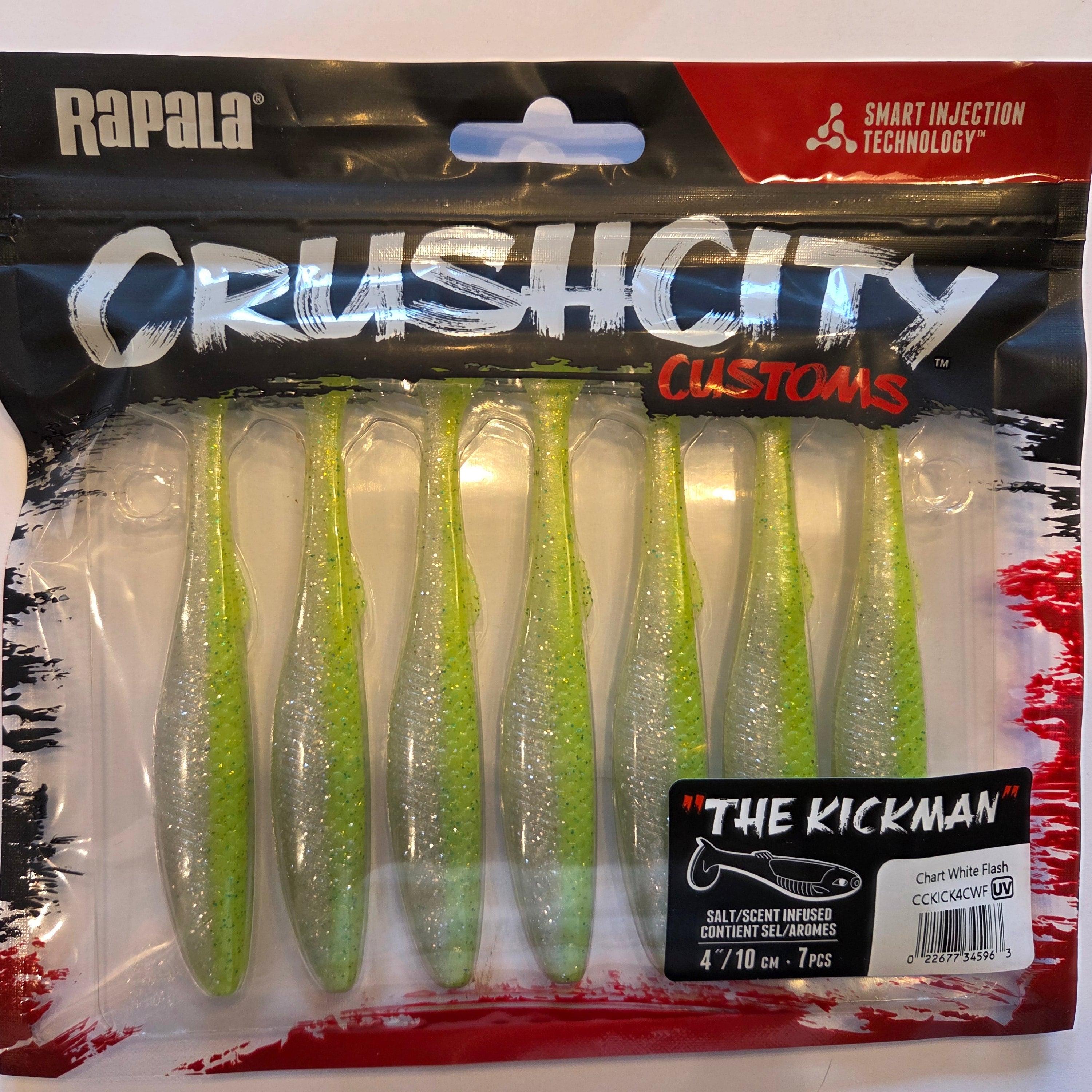 Rapala Crushcity "The Kickman"  4"/10 cm Chart White Flash