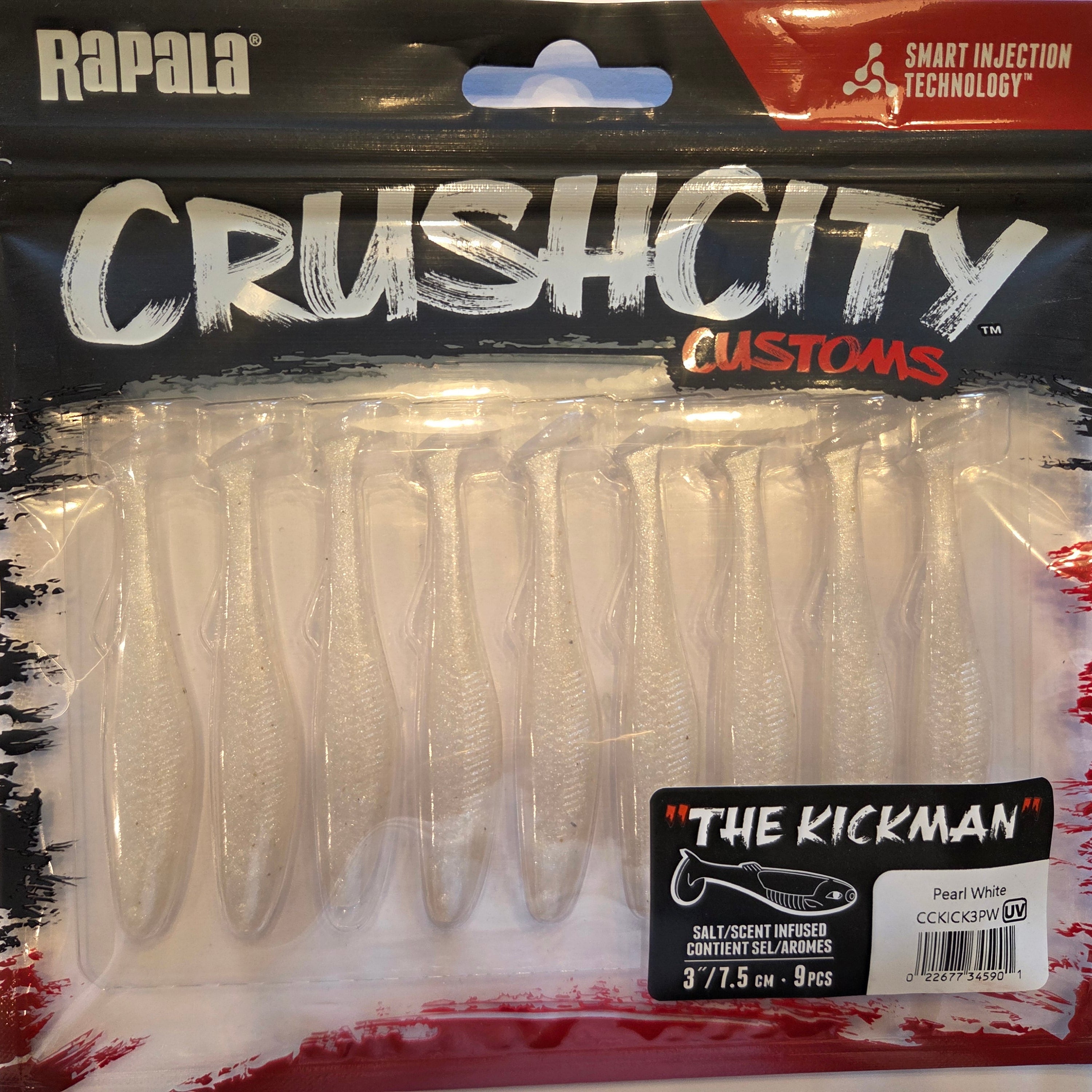Rapala Crushcity "The Kickman" 3"/7,5 cm Pearl White