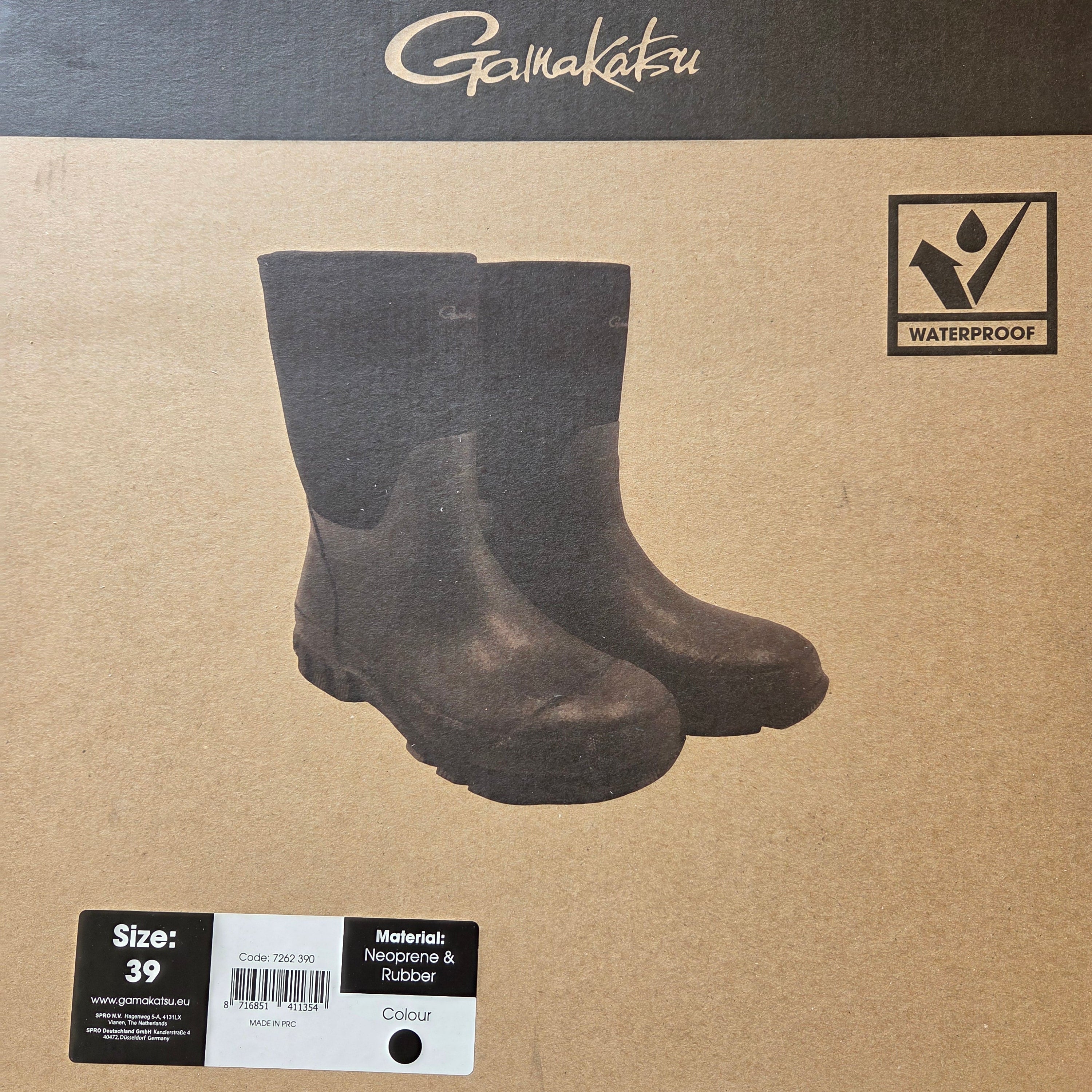 Gamakatsu Neopren & Gummistiefel Gr. 39 schwarz mittelhoch