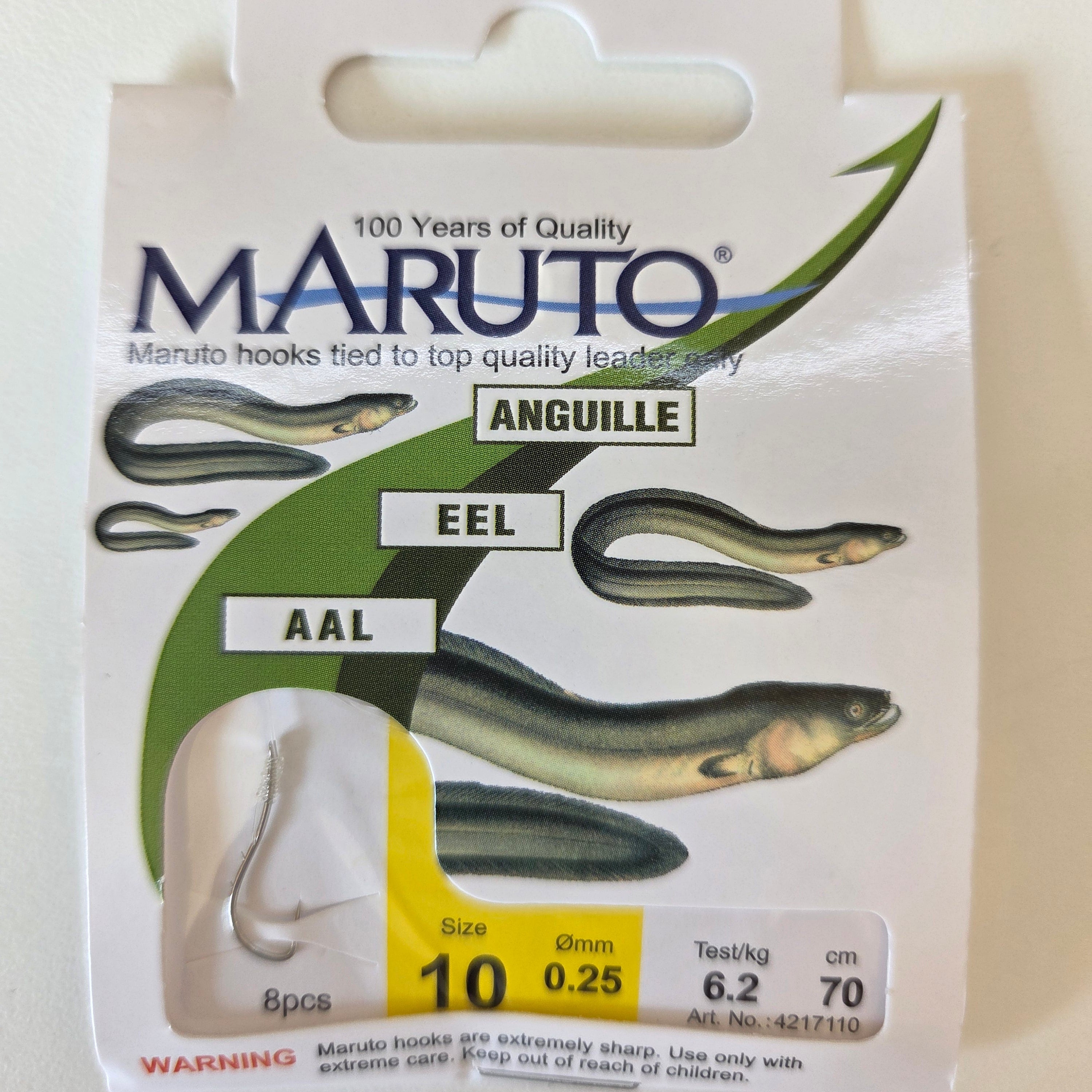 Maruto Aal-/Wurmhaken geb-silber verschiedene Größen